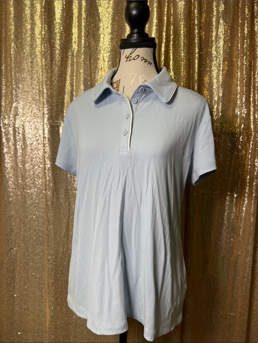 Light Blue Short Sleeve Polo Top